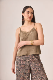 TOP LENCERO SATINADO - KHAKI