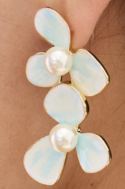 COLGATE FLOWER EARRINGS - BLUE