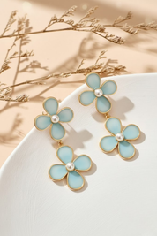 COLGATE FLOWER EARRINGS - BLUE