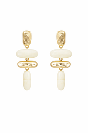 LONG DROP EARRINGS - WHITE