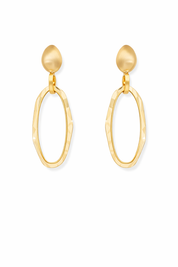 OVAL PENDANT EARRINGS - GOLD
