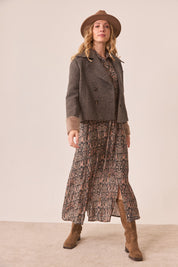 VESTIDO CAMISERO ESTAMPADO - BLACK