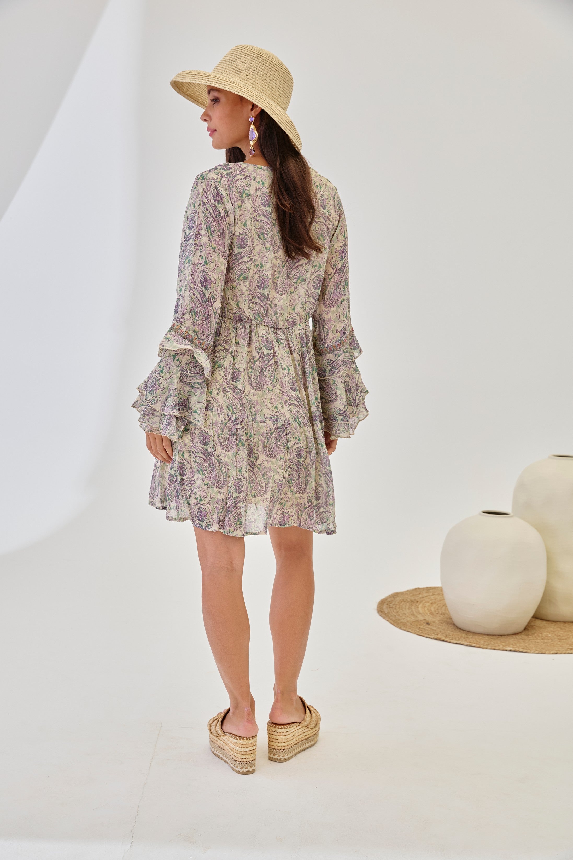 VESTIDO PAISLEY VOLANTES - VIOLETA