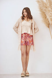 SHORT ESTAMPADO BORDADO - ROSA