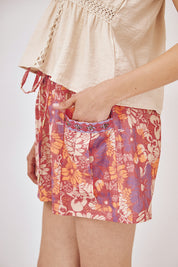 SHORT ESTAMPADO BORDADO - ROSA