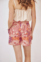 SHORT ESTAMPADO BORDADO - ROSA