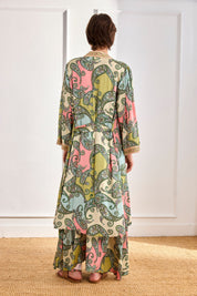 KIMONO PAISLEY CINTA BORDADA - VERDE