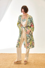 KIMONO PAISLEY CINTA BORDADA - VERDE