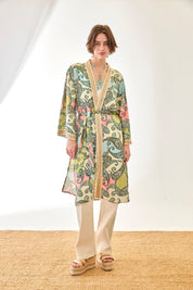 KIMONO PAISLEY CINTA BORDADA - VERDE