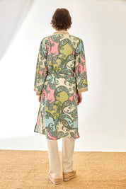 KIMONO PAISLEY CINTA BORDADA - VERDE