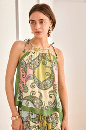TOP PAISLEY CINTA BORDADA - VERDE