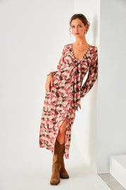VESTIDO BOTONES FLORAL - PINK