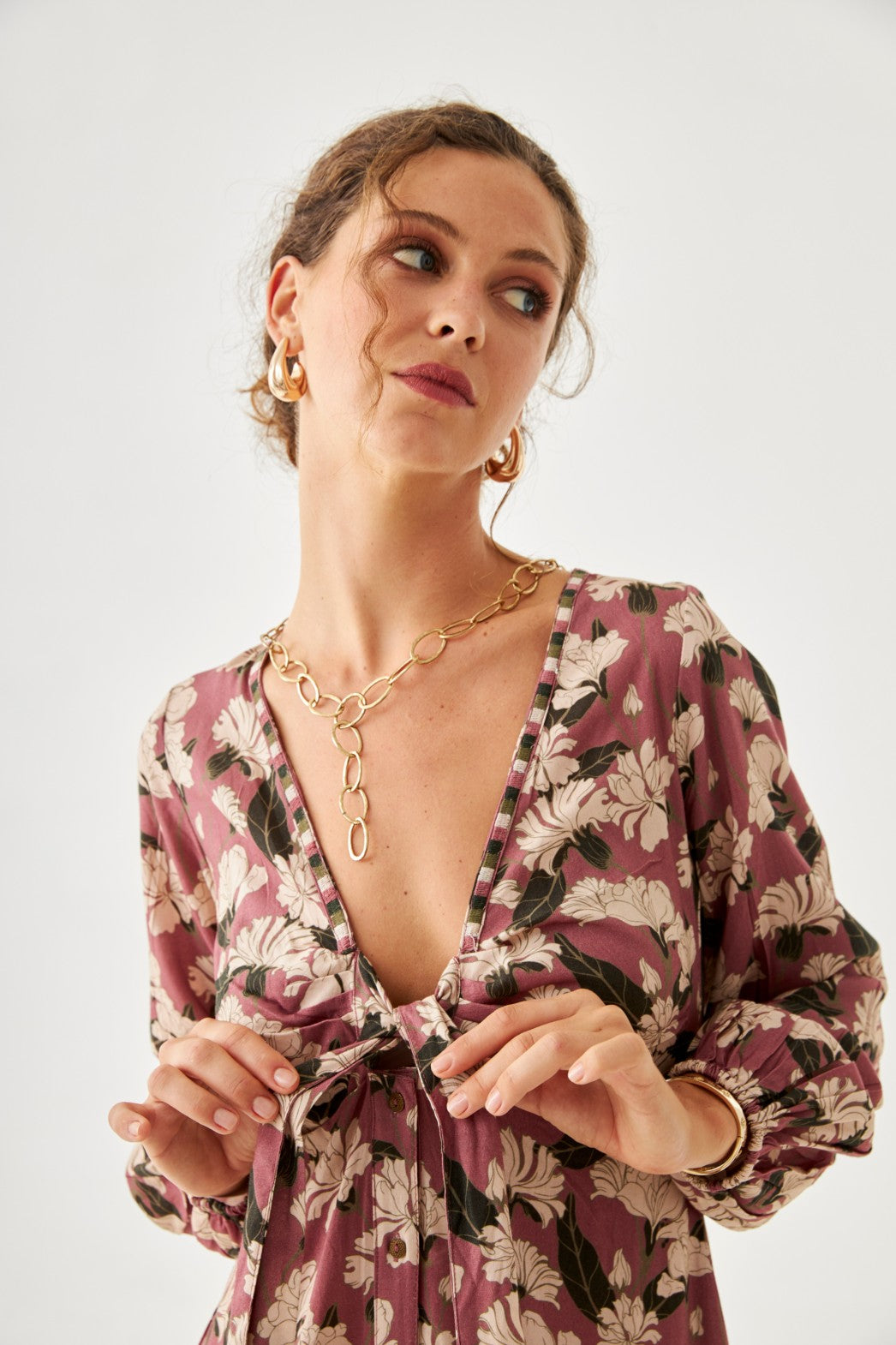 VESTIDO BOTONES FLORAL - PINK