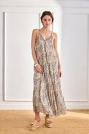 PAISLEY FLOWING DRESS - VIOLET