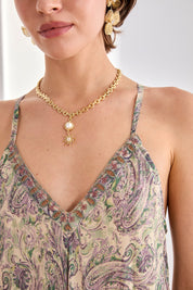 PAISLEY FLOWING DRESS - VIOLET