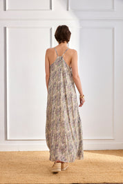 PAISLEY FLOWING DRESS - VIOLET