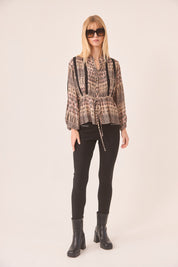 BLUSA MIX ESTAMPADOS Y FRANJAS - PEACH
