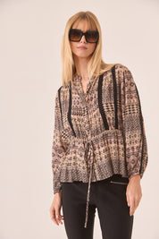 BLUSA MIX ESTAMPADOS Y FRANJAS - PEACH