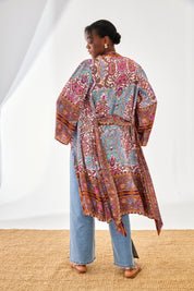 KIMONO ESTAMPADO FLORAL - ROSA