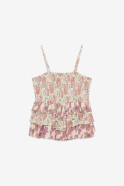 MIXED PRINT STRAP TOP - PINK