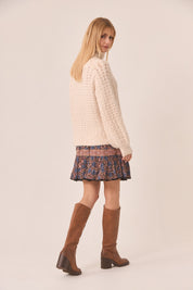 FALDA CORTA ESTAMPADA FLORES - BLUE
