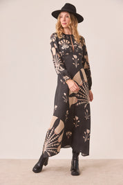 VESTIDO GRANDES MOTIVOS FLORALES - BLACK