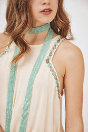 TOP LISO BORDADO - CRUDO