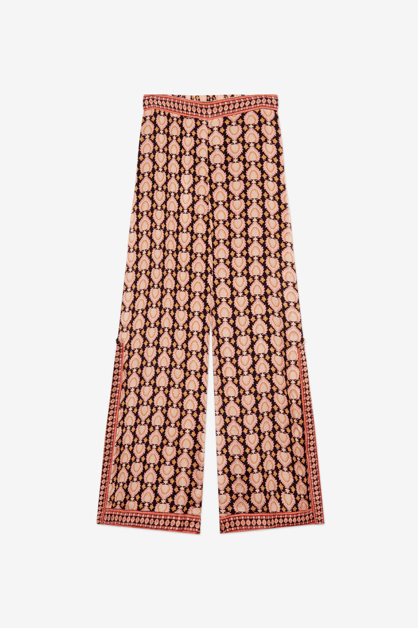 PANTALÓN FLUIDO ESTAMPADO - NEGRO
