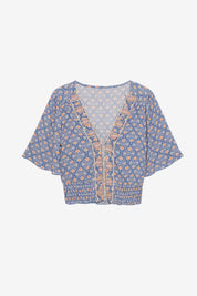 PRINTED CROP TOP - BLUE