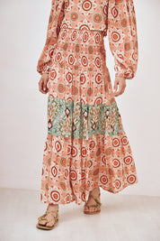 FALDA LARGA MIX DE ESTAMPADOS - PEACH