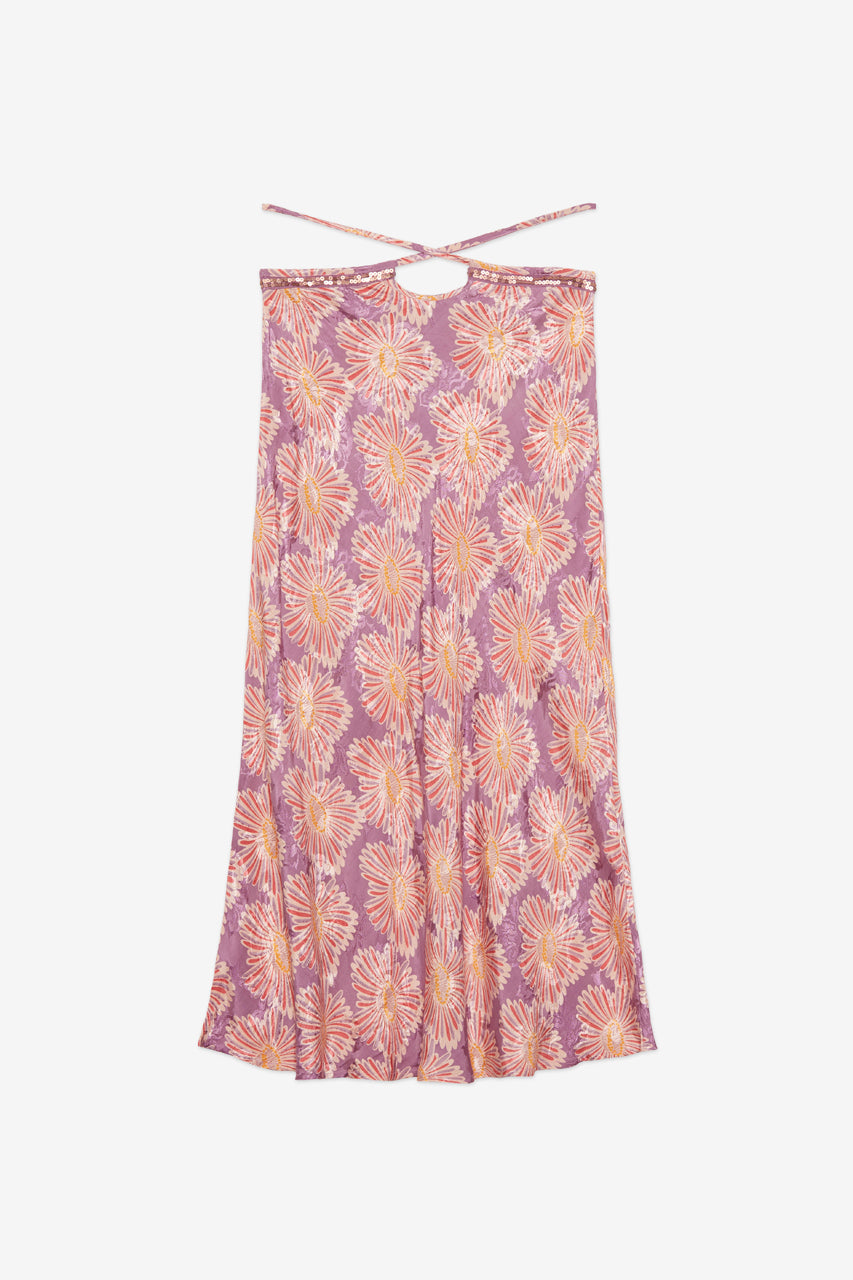 PRINTED MIDI SKIRT - VIOLET