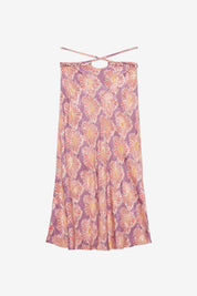 PRINTED MIDI SKIRT - VIOLET