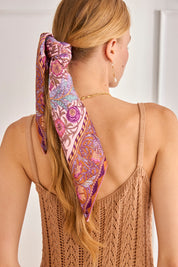 FLORAL PRINT SCARF - PINK