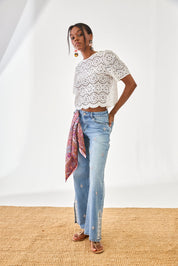 FLORAL PRINT SCARF - PINK