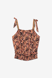 TOP ESTAMPADO CON PEDRERÍA TIRANTES - NEGRO