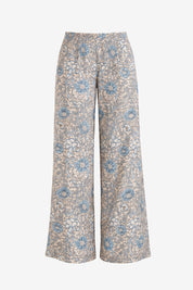 FLORAL PRINT TROUSERS - BLUE