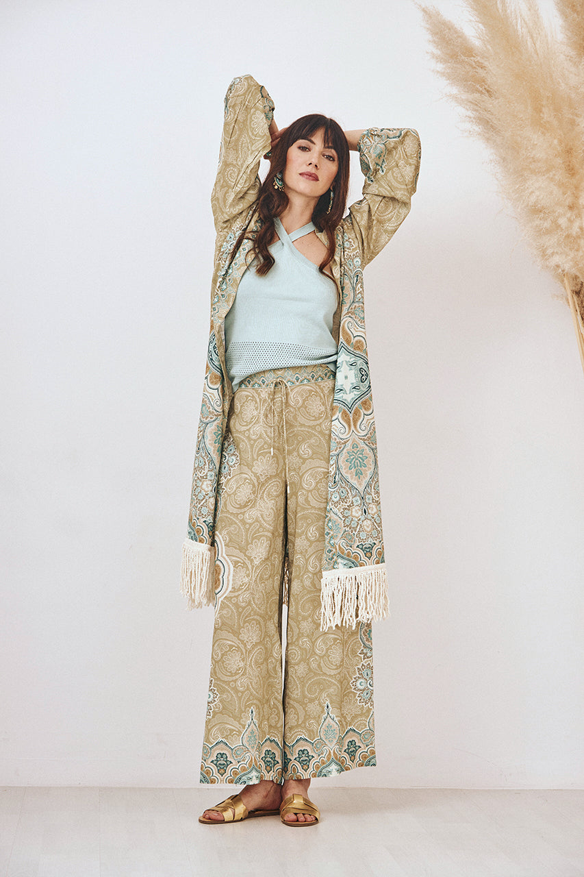 PANTALÓN ESTAMPADO MANDALAS - CAQUI
