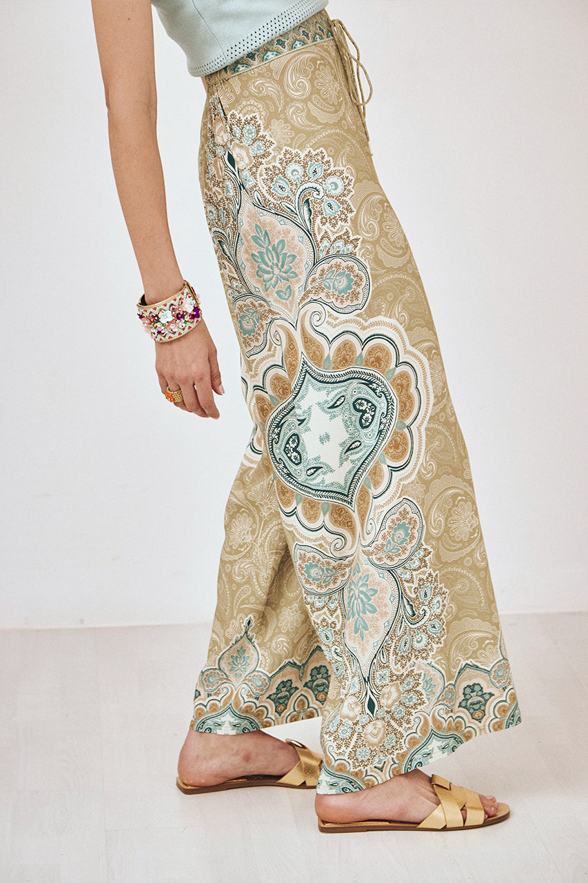 PANTALÓN ESTAMPADO MANDALAS - CAQUI