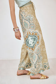 PANTALÓN ESTAMPADO MANDALAS - CAQUI