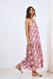 VESTIDO HALTER ESTAMPADO - VIOLETA