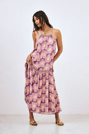 VESTIDO HALTER ESTAMPADO - VIOLETA