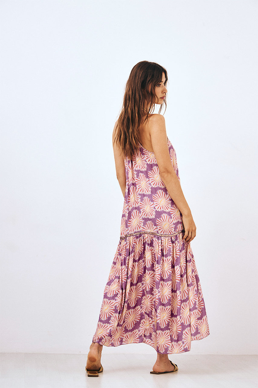 VESTIDO HALTER ESTAMPADO - VIOLETA