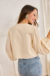 ROMANTIC BLOUSE WITH FLOWERS AND RIBBONS - OFF-WHITE