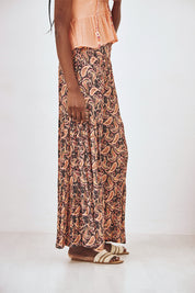 PANTALÓN FLUIDO ESTAMPADO PAISLEY - NEGRO