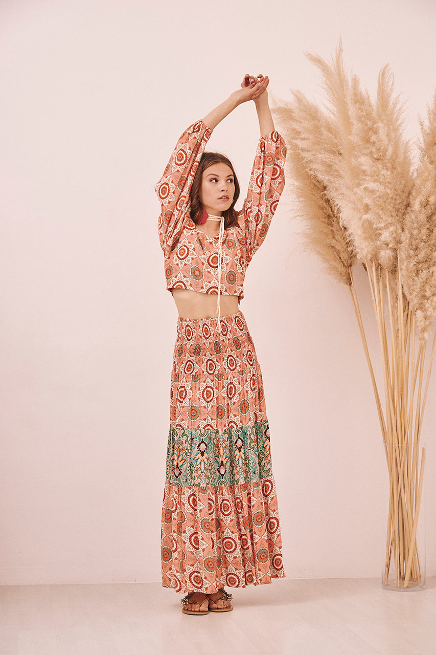 BLUSA ESTAMPADO MANDALAS - PEACH