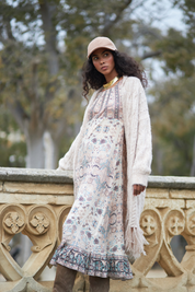 VESTIDO LARGO MODAL ESTAMPADO - IVORY