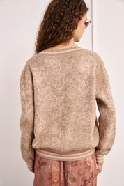 JERSEY JACQUARD FLORES - ROSA