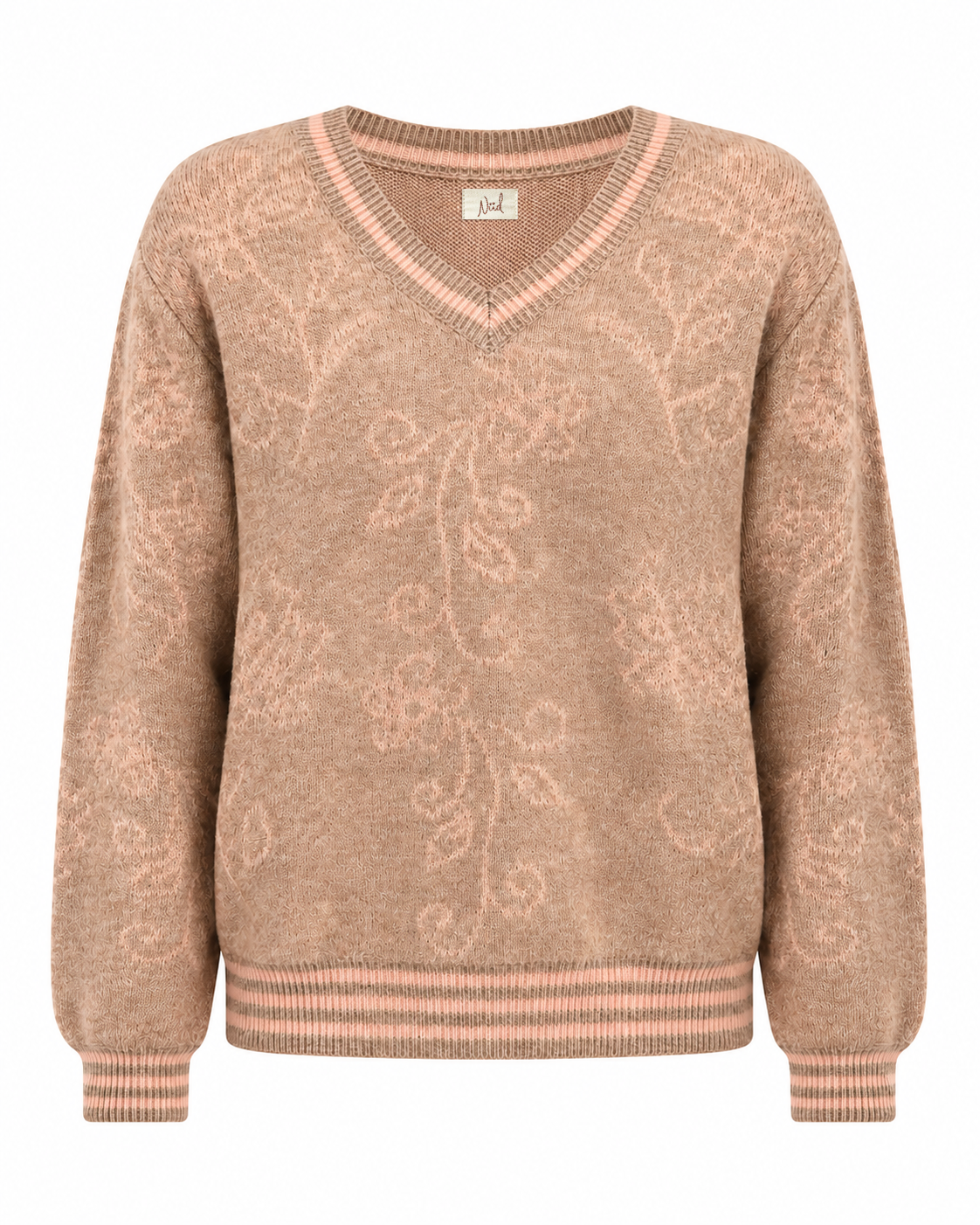 JERSEY JACQUARD FLORES - ROSA
