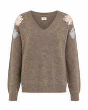 FLORAL SHOULDER JERSEY - CHOCOLATE