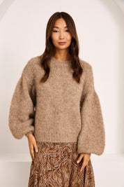 JERSEY  MANGAS GLOBO - CAMEL